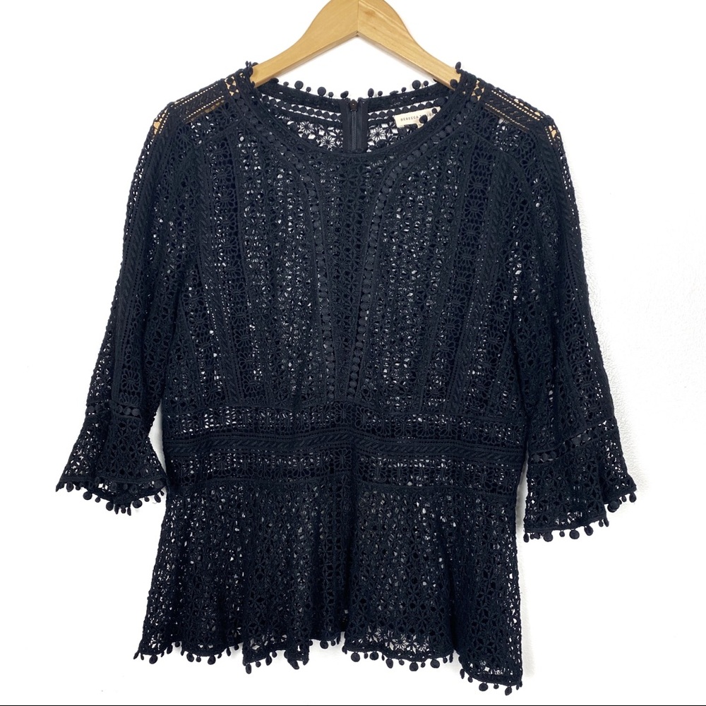 Rebecca Taylor Black Lace Top